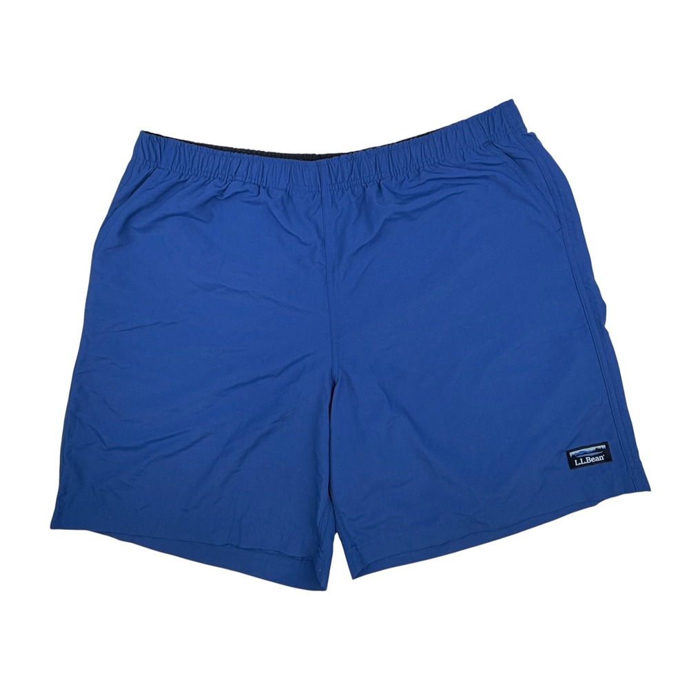 L.L.Bean Men's XL Blue Supplex Sport Shorts Swim Trunks Nylon Mesh Lined Outdoor